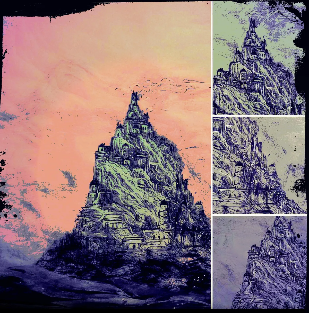 Ville sur une montagne